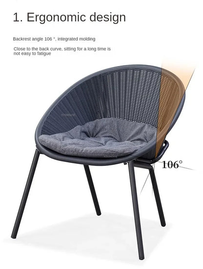 Outdoor Rattan Chair Garden Furniture Set Household Outdoor Balcony Leisure Table and Chair Three-piece Set Mini Coffee Table