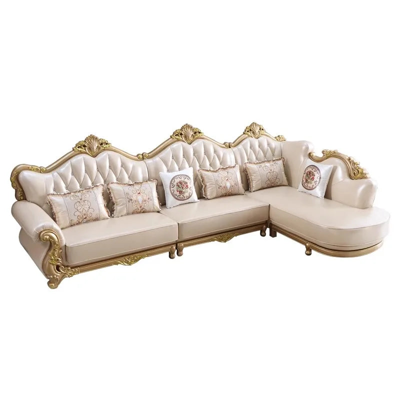 Furniture for small-sized apartments Style, Solid Wood Carved Floral Design, Spacious Deep Seating for Living Room