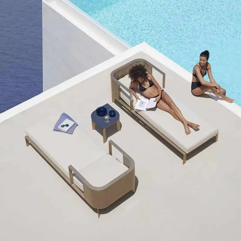 Modern Aluminum Garden Sofa Set - Durable and eco-friendly outdoor furniture with optional PE rattan frame