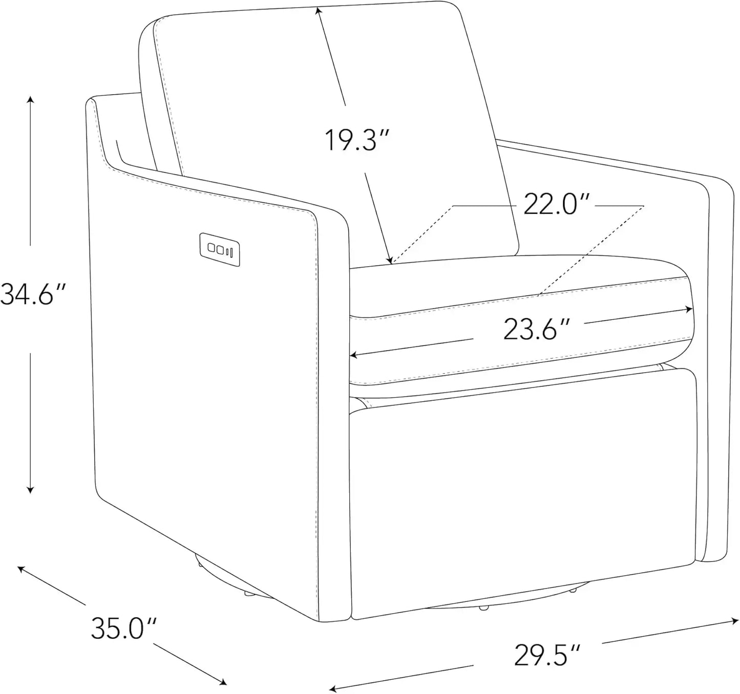 Swivel Accent Chair with Electric Footrests, Living Room Sofa Chair with Power Motor, USB and Type-C Ports, Cream