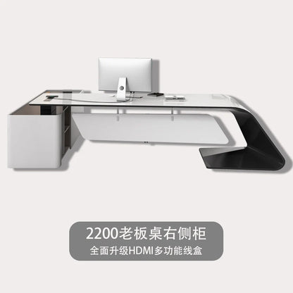 Aesthetic Executive Luxury Desk, Manager L Shaped Modern, Designer Computer Table Organizer Workstation Escritorio Design