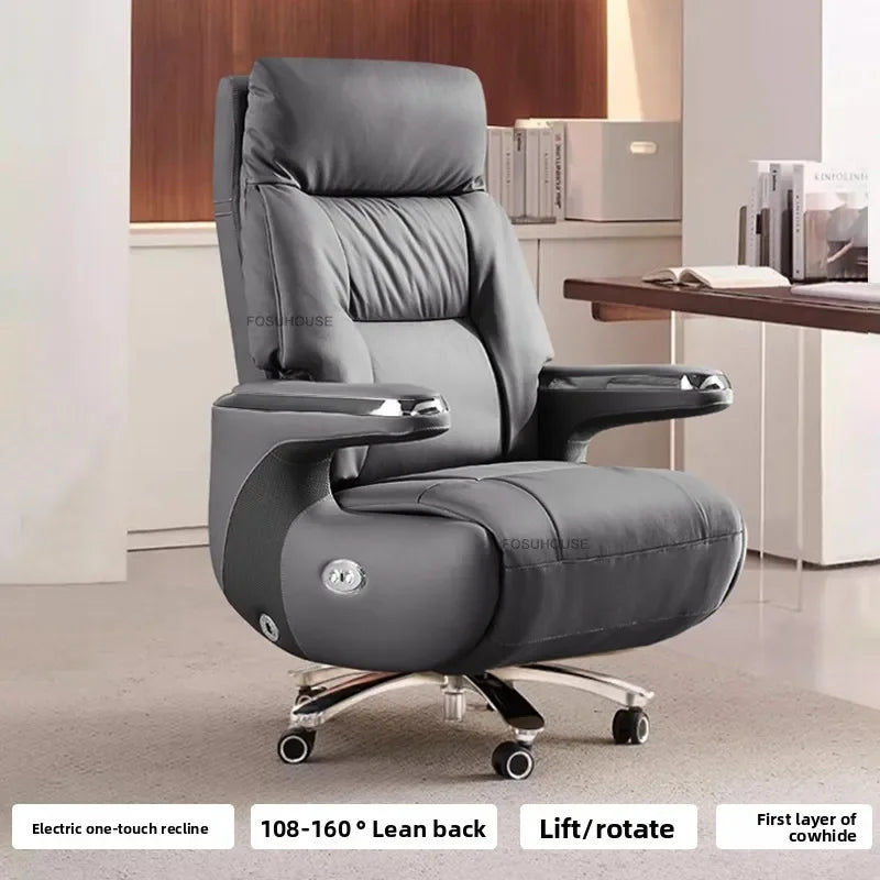 Electric Reclining Office Chairs American Bedroom Furniture Home Ergonomic Desk Chair Luxury Leather Executive Computer Armchair