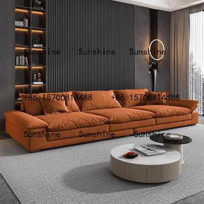 Armrests adjustable cat's paw cloth sofa Italian minimalist living room large inline row of technical fabric black fabric