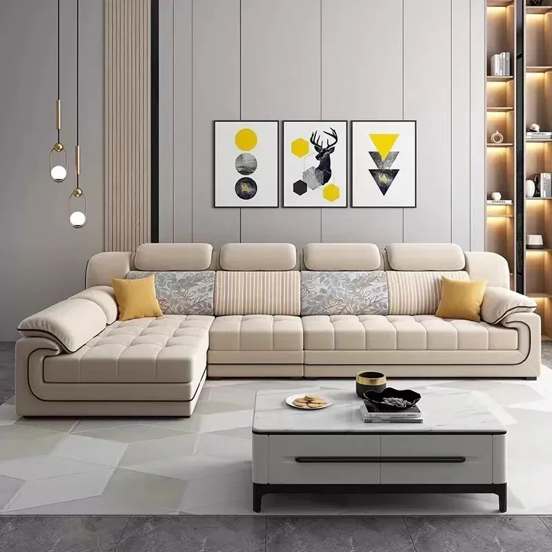 Designer Beige European Sofas Waterproof Design Luxury Modular Lazy Sofas Lounges Salon Lazy Divano Letto Living Room Furniture