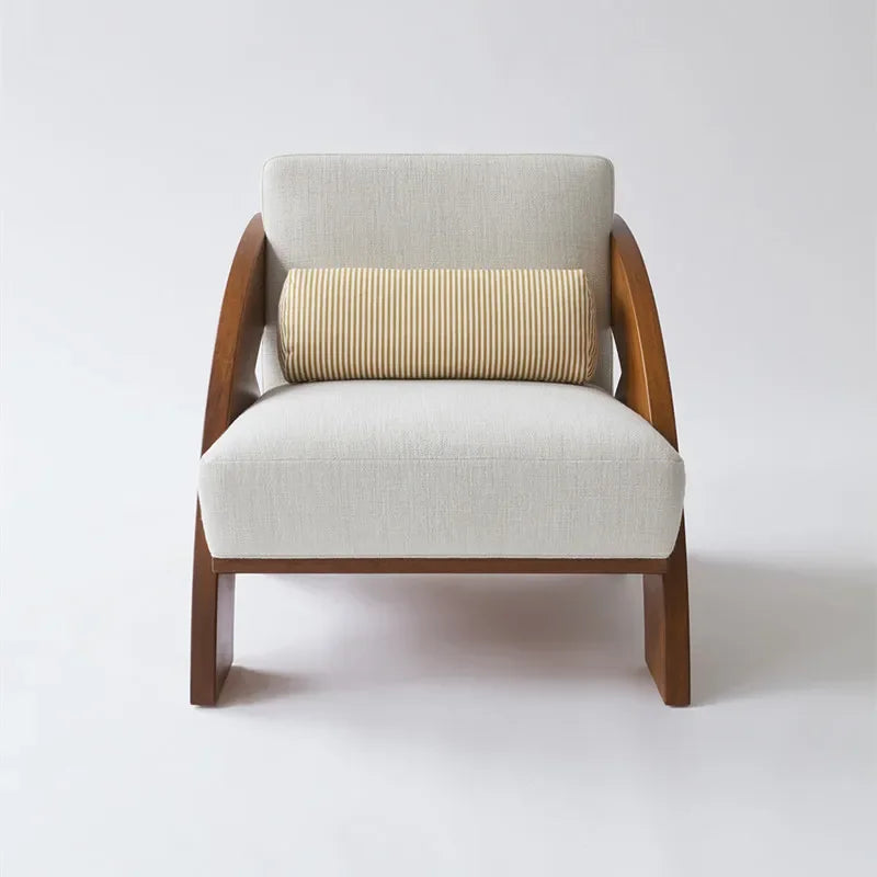 Solid wood living room sofa chair simple household balcony single chair lazy leisure chair