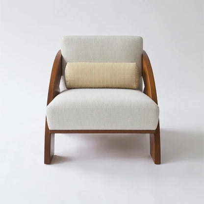 Solid wood living room sofa chair simple household balcony single chair lazy leisure chair