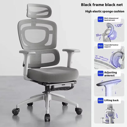 Ergonomic Office Chair with Lumbar Support Adjustable 3D Armrests Recline Tilt Function Mesh Seat for Home Office