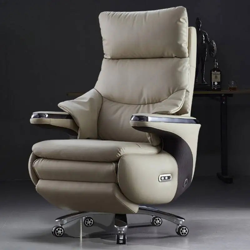 Swivel Beige Office Chair Reclining Adjustable Designer Relaxing Office Chairs Comfortable Wheels Gaming Stuhl Home Furniture