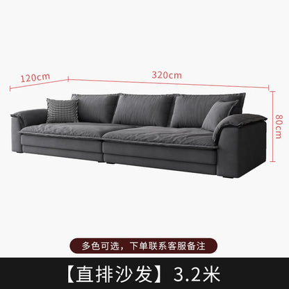 A Minimalist petal retro sofa home living room simple matte fabric corner sofa
