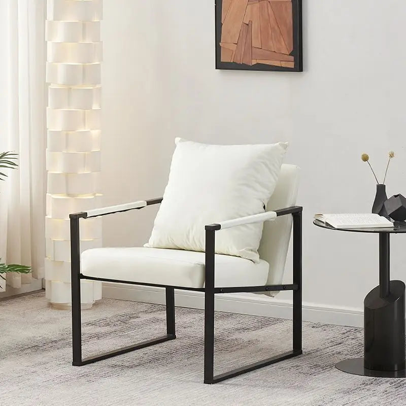 Modern Accent Chair Ergonomic Lounge Chair with Carbon Steel Frame Breathable Comfort for Living Room Bedroom Office Cafe