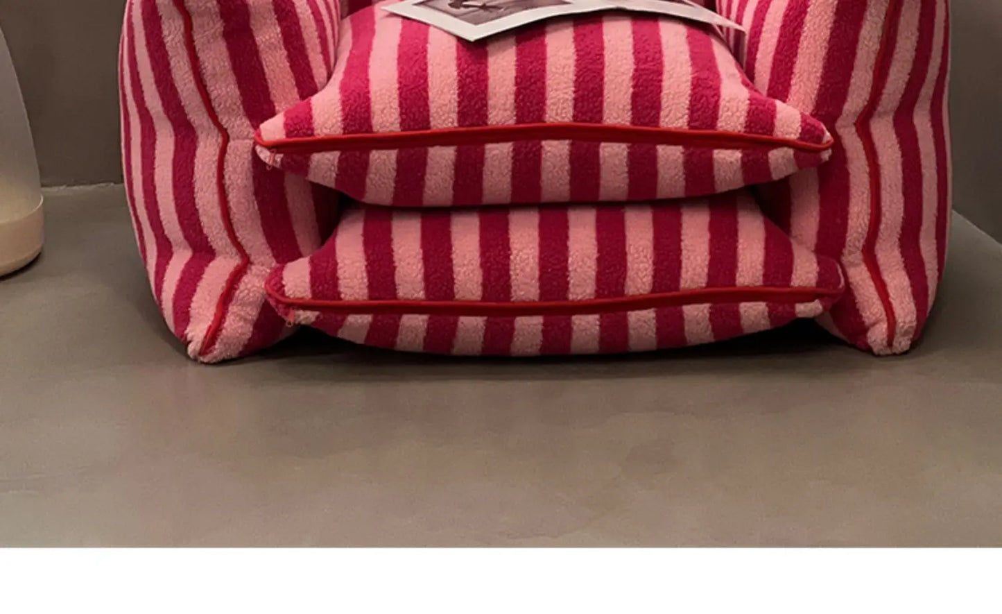 MOMO Simple Household Living Room Leisure Lazy Sofa Net Red Striped Bedroom Tatami Creative Backrest Chaise Longue