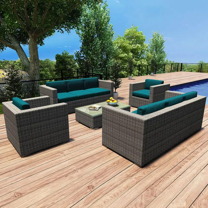 for Best Selling All-Weather Patio Sets Aluminium Garden Sofas Rattan Waterproof Set Wicker Furniture Outdoor Courtyard Sofa