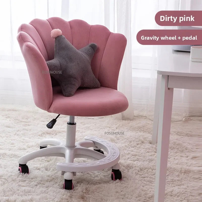 Nordic simple Bedroom Computer Chairs Home Backrest Chair Bedroom Swivel Chairs Dormitory Comfortable Sedentary Gaming Chair Z