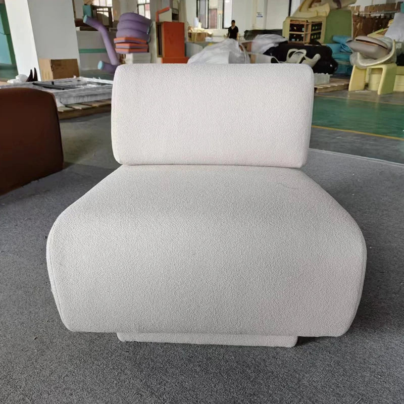 Modern Furniture Living Room Single Sofa Chair Teddy Fabric Leisure Armchair Nordic Design