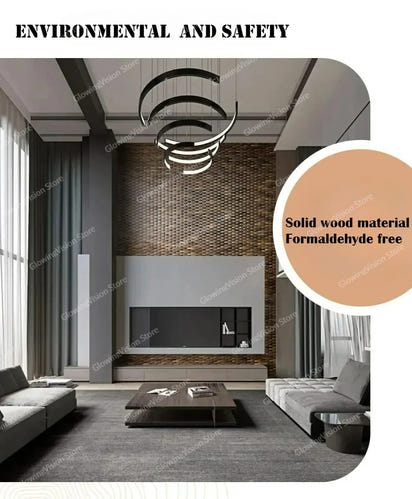 3D Mosaic Wall Panel Black Walnut Solid Wood Light Luxury Simple Acoustic Diffuser Background Wall Decoration Wall Stickers