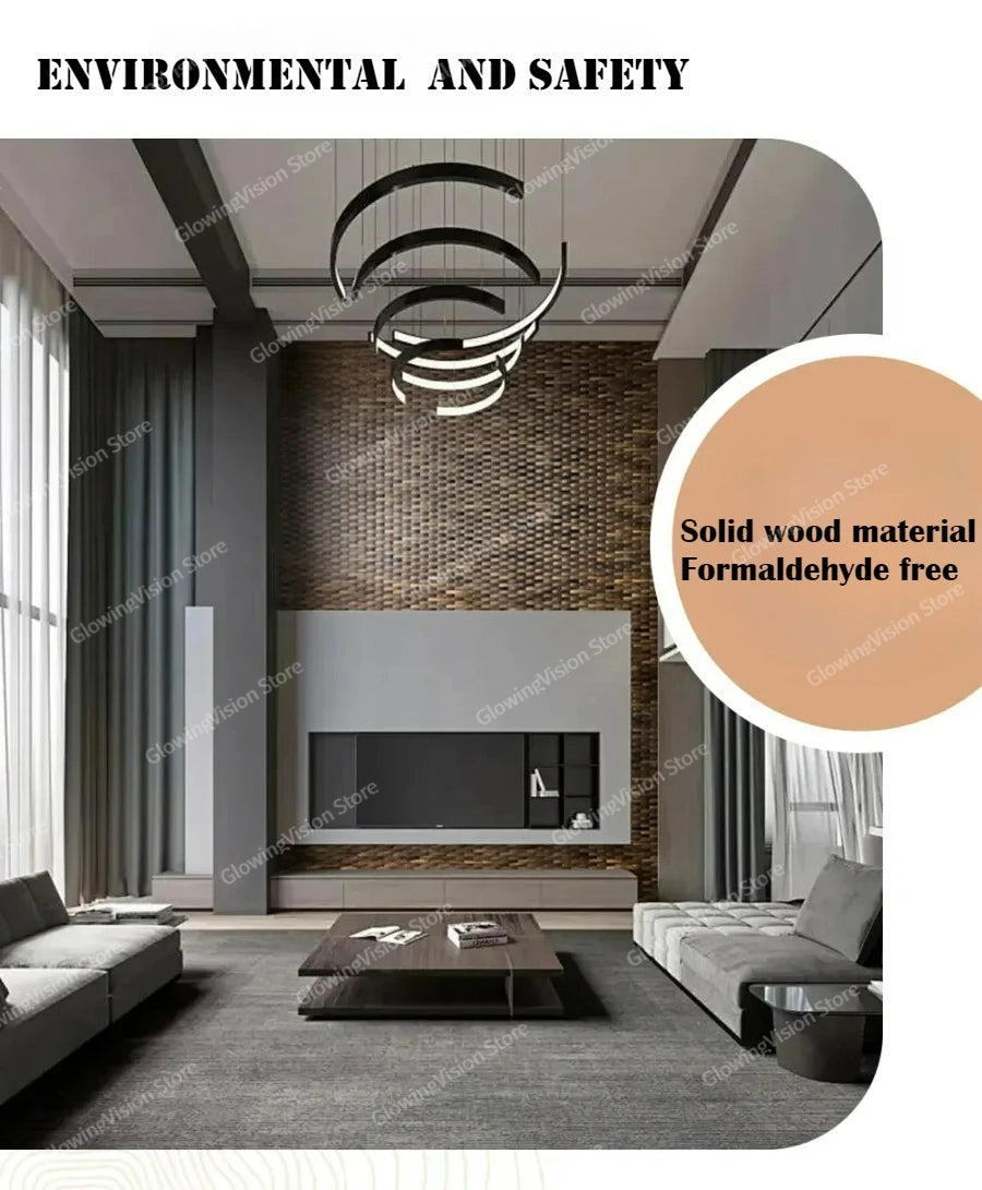 3D Mosaic Wall Panel Black Walnut Solid Wood Light Luxury Simple Acoustic Diffuser Background Wall Decoration Wall Stickers