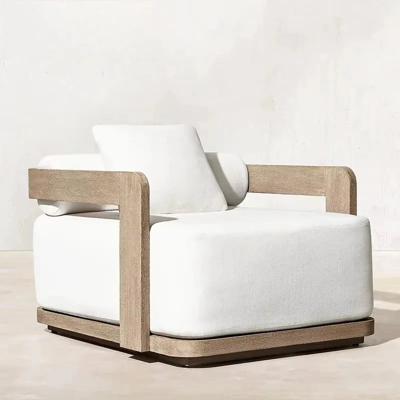 Custom outdoor courtyard waterproof design garden sofa wooden furniture teak outdoor furniture