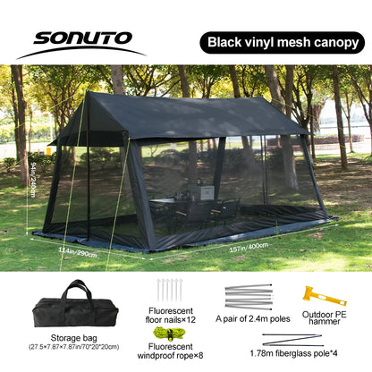 Large Camping Tent, 210D Waterproof Sun Protection, Portable Folding Anti-Mosquito Family Tent for Outdoor Beach Park