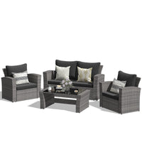 Extra Wide Armrest Outdoor Sofa Chair Modular Patio Sectional with Cushion Set Waterproof Garden Lounge Furniture for Terrace