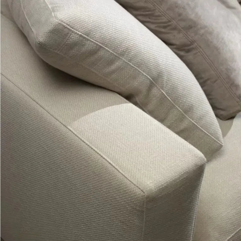 Modern Minimalist White Modular Sectional Sofa Set Fabric Living Room Furniture European Simple Design Cooling Foam Special