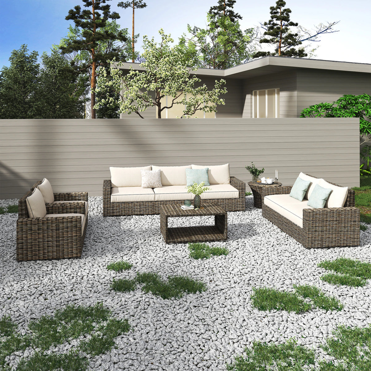 High Quality Wicker Patio Furniture  Rattan Garden Sofa Garden Furniture Set