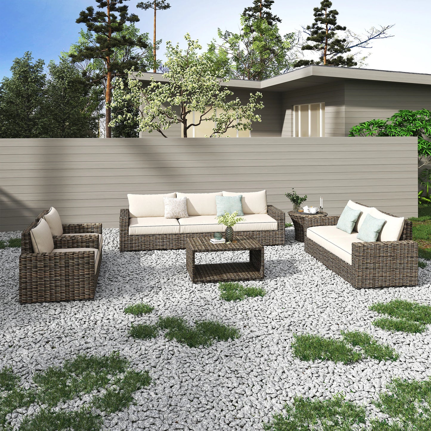 High Quality Wicker Patio Furniture  Rattan Garden Sofa Garden Furniture Set