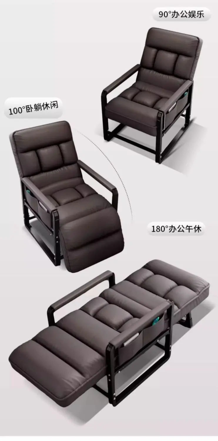 Foldable Recliner Armchair Living Room Chair Nap Lounge Chair Office Sofa Chair Comfortable Ergonomic Adjustable Furniture