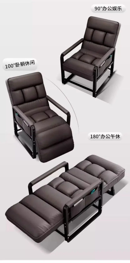 Foldable Recliner Armchair Living Room Chair Nap Lounge Chair Office Sofa Chair Comfortable Ergonomic Adjustable Furniture