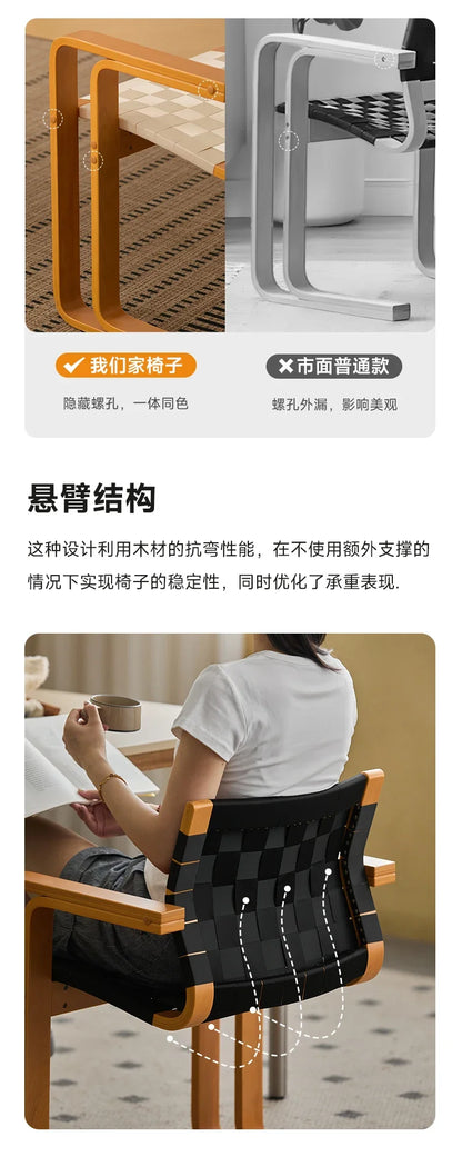 ZZ dining chair solid wood armrest home dining table retro back chair furniture home