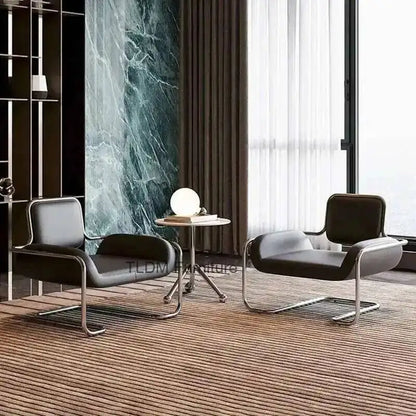 Armchair Nordic Chairs Comfortable Leather Living Portable Room Sofa Relaxing Single Person Backrest Chair Office Home Furniture