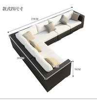 Terrace Modern Garden Sofas Outdoor Combination Courtyard Nordic Garden Sofas Waterproof Pe Rattan Furniture Sofá Jardín MHHYSF