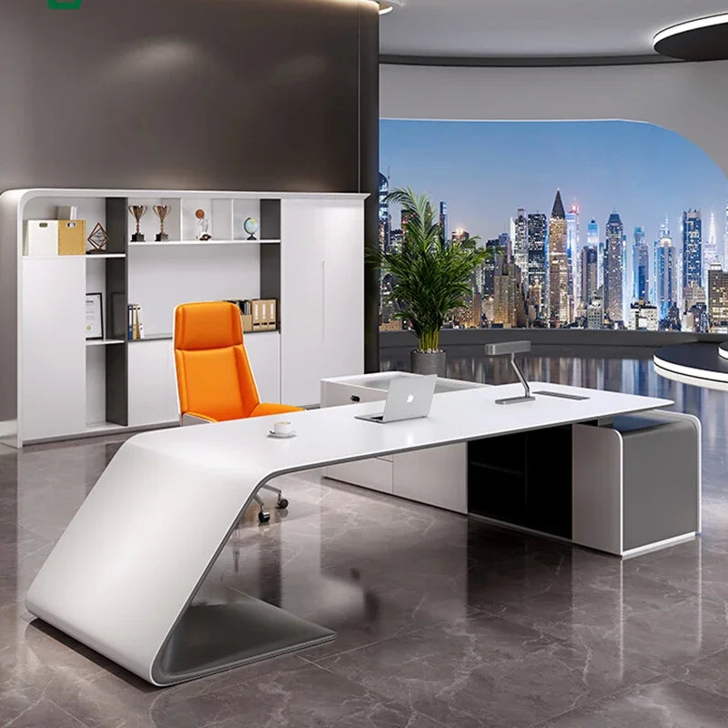 Computer Desk Corner Office Executive Multifunction Home Furniture Organizer Study Table Writing Workshop Desktop Ufficio Room