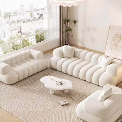 French Modern Velvet Puff Sofa Living Room Home Fabric Minimalist Sofa Reclinable