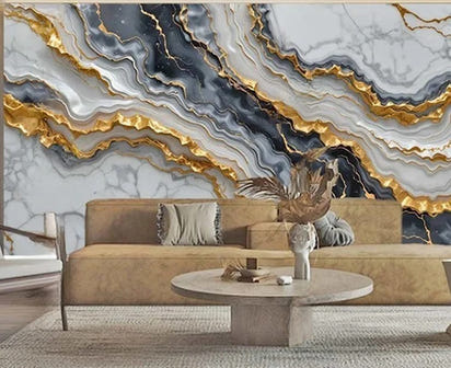 Custom Modern Abstract Marble Wallpaper Mural 3D Wallcoverings Elegant Wall Art Decor Background for Living Room Bedroom Office