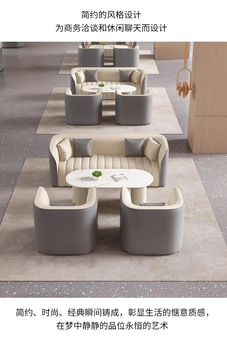 Custom. Light Luxury Hotel Lobby Exclusive Reception Negotiation Leisure Table and Chairs Beauty Salon Lobby Reception Business