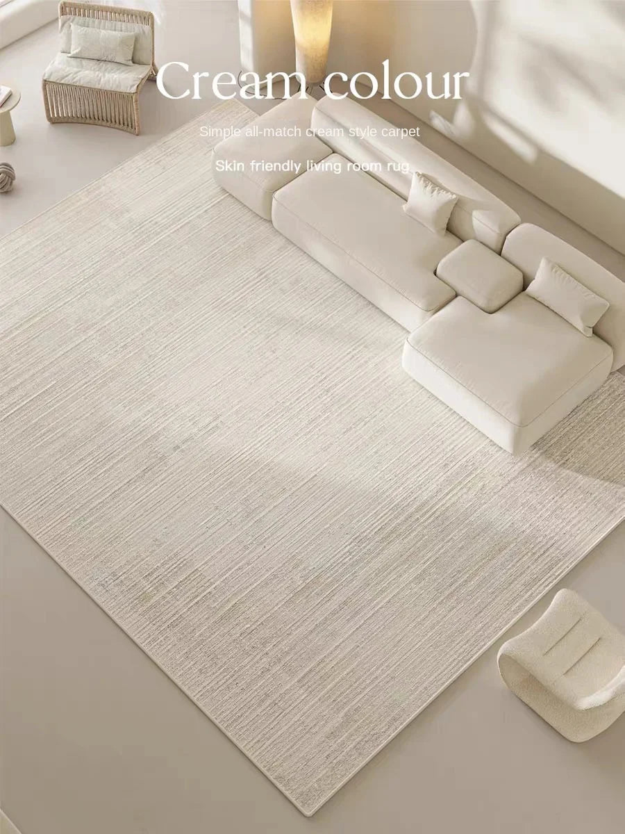 VIKAMA Cream Wind Carpet Living Room New Waterproof Light Luxury Senior Erasable Washable Simple Sofa Mats Home Decor