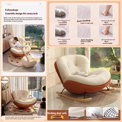 */-* Modern Eggshell Design Adult Recliner Chair Single Leisure Sofa Chair For Living Room Balcony
