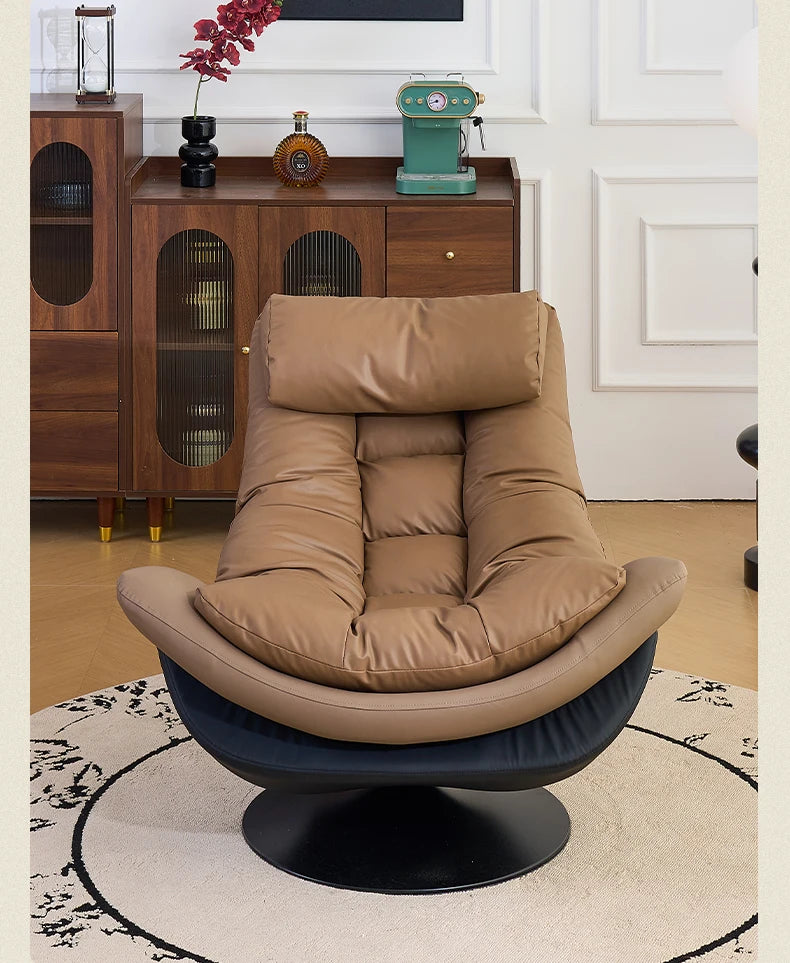 AASingle Sofa Rotating Chair Balcony Living Room Leisure Chair Light Luxury