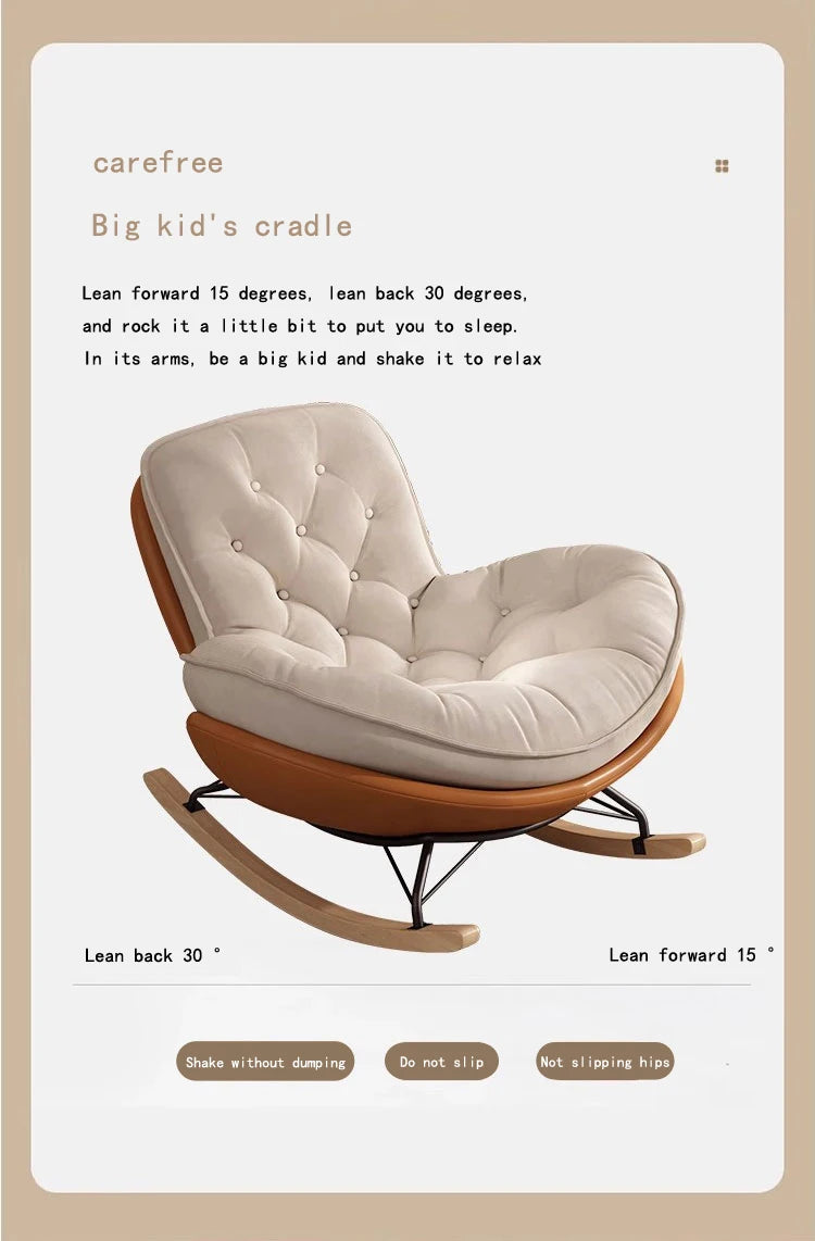 Thickened Penguin Rocking Chair Balcony Sofa Home Bedroom Leisure Chair Wide