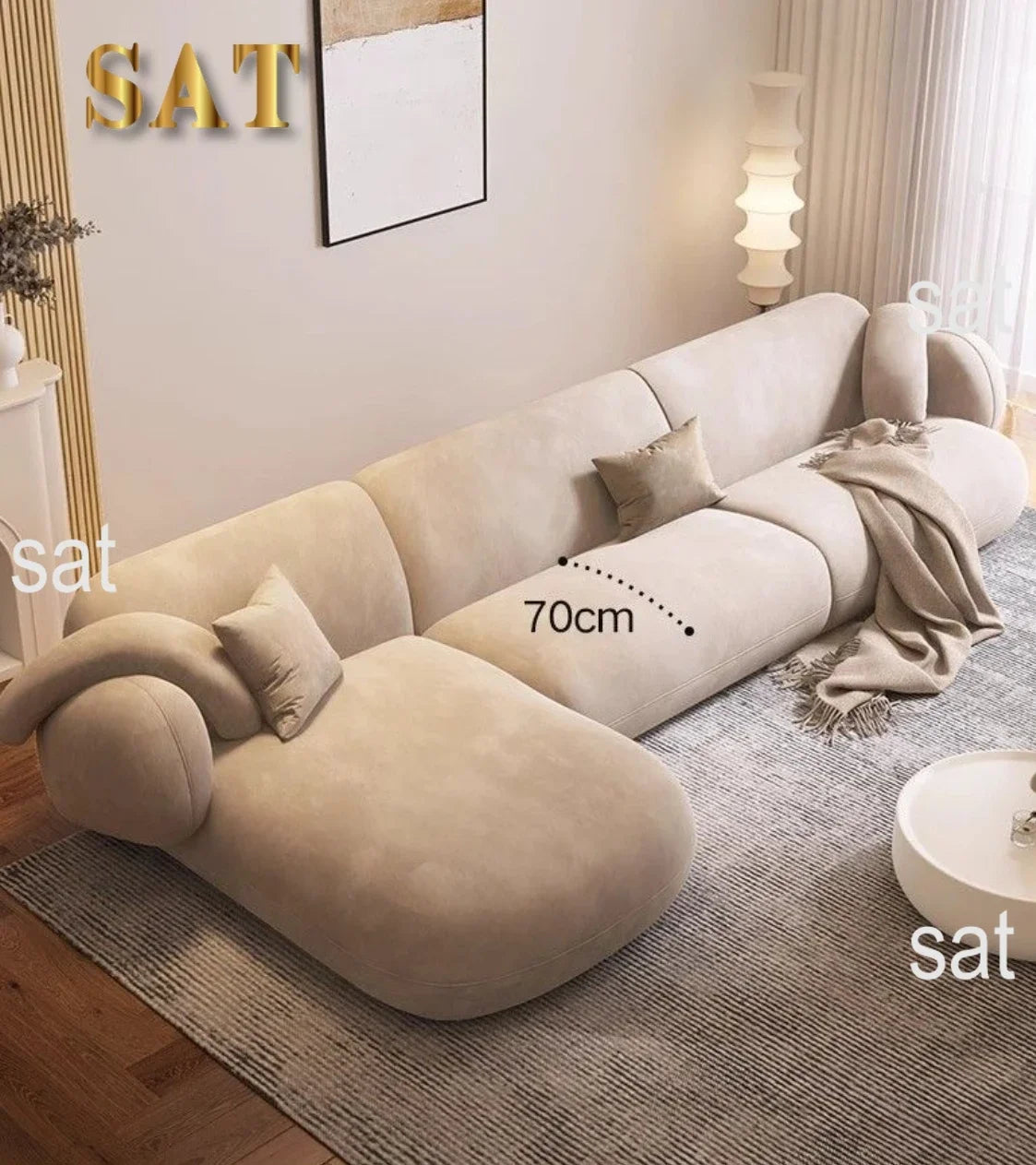 New Style Sofa Modern Simple Nordic Fabric Corner Small Apartment Living Room French Sofa