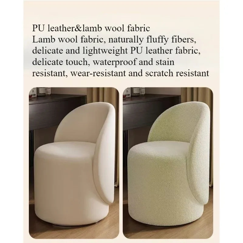 Light luxury Nordic makeup chair bedroom dresser fairy stool high backrest Internet celebrity simple home manicure round stool