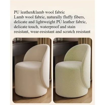 Light luxury Nordic makeup chair bedroom dresser fairy stool high backrest Internet celebrity simple home manicure round stool