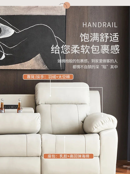 Designer Luxury Modern Sofa Genuine Leather Electric Italian Recliner Sofa Lounge Loveseat Divani Da Soggiorno Home Furniture