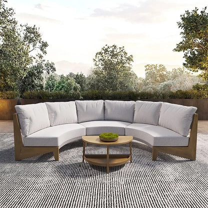 Outdoor teak rattan sofa, outdoor courtyard balcony furniture, garden waterproof and sun protection design