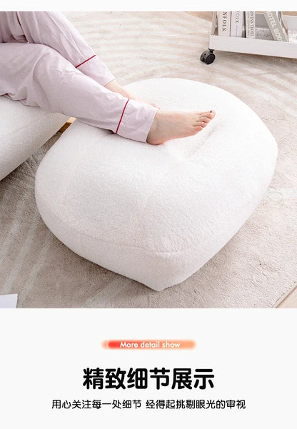 A  New Arrivals White Rocking Chair Living Room Adult Recliner Home Lounge Sofa Chair Lambswool Rocking Chair
