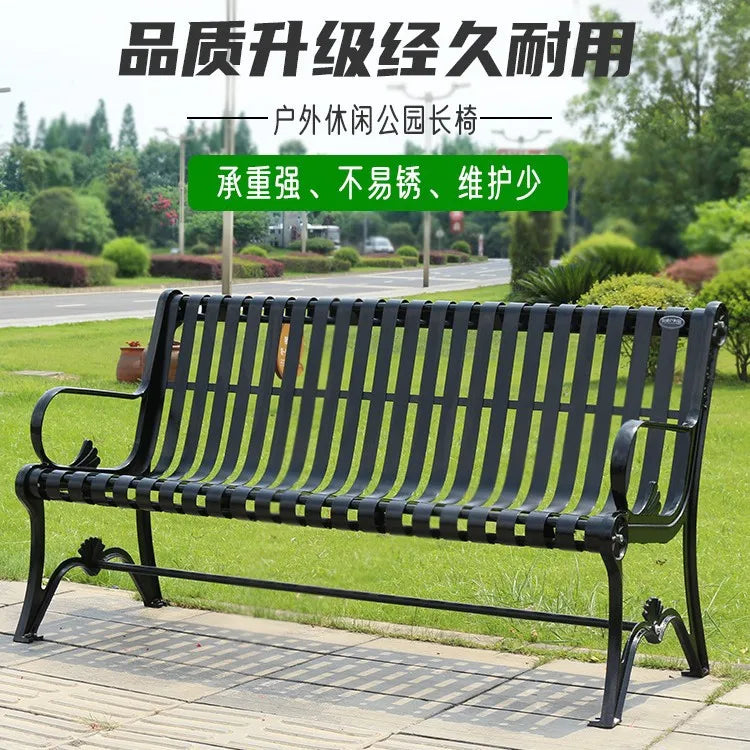 Park chairs, outdoor benches, cast iron leisure, wrought iron community chairs, double seats, courtyards, outdoor park benches