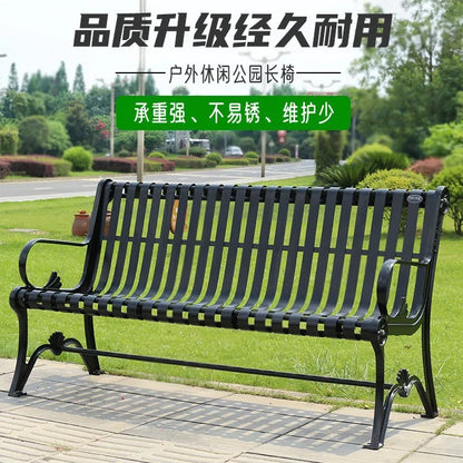 Park chairs, outdoor benches, cast iron leisure, wrought iron community chairs, double seats, courtyards, outdoor park benches