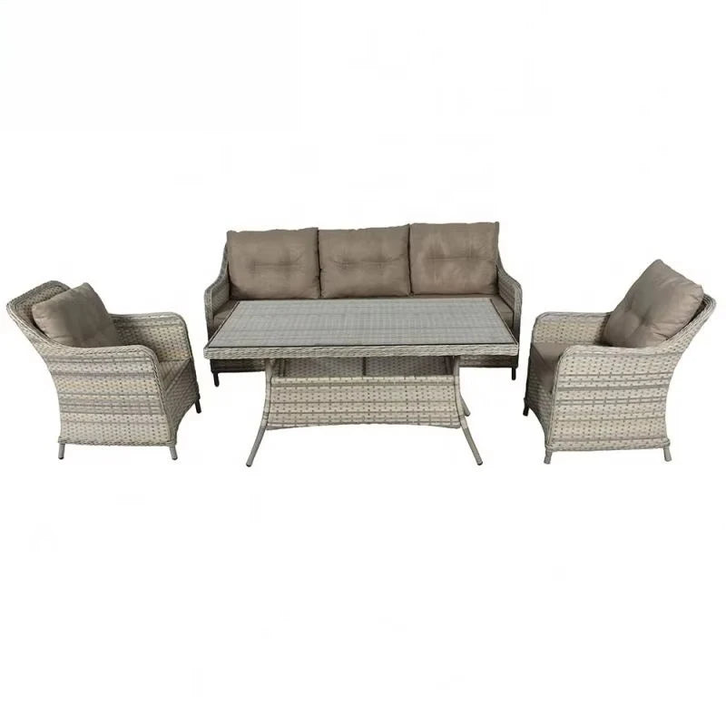 Hot SalesHigh Quality Luxury Fabric Rattan Wicker Sofa Set For Outdoor Garden Courtyard Home Bar Hotel Dining Plastic Garden Fur