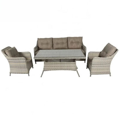 Hot SalesHigh Quality Luxury Fabric Rattan Wicker Sofa Set For Outdoor Garden Courtyard Home Bar Hotel Dining Plastic Garden Fur