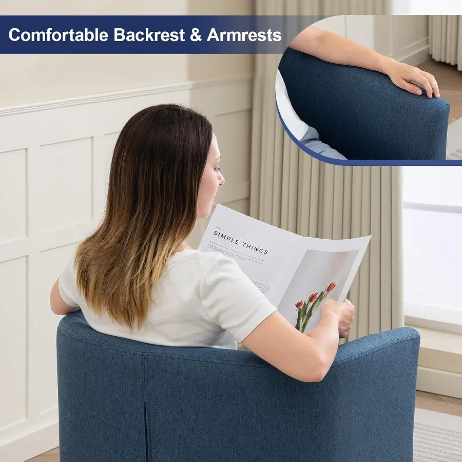 Modern Comfy Accent Barrel Chair with Armrest for Living Room Bedroom Reception Room or Cafe Soft Padded Design for Cozy Readin